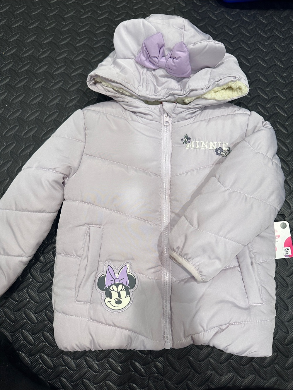 Light Lavender Minnie Mouse Puffer Coat
